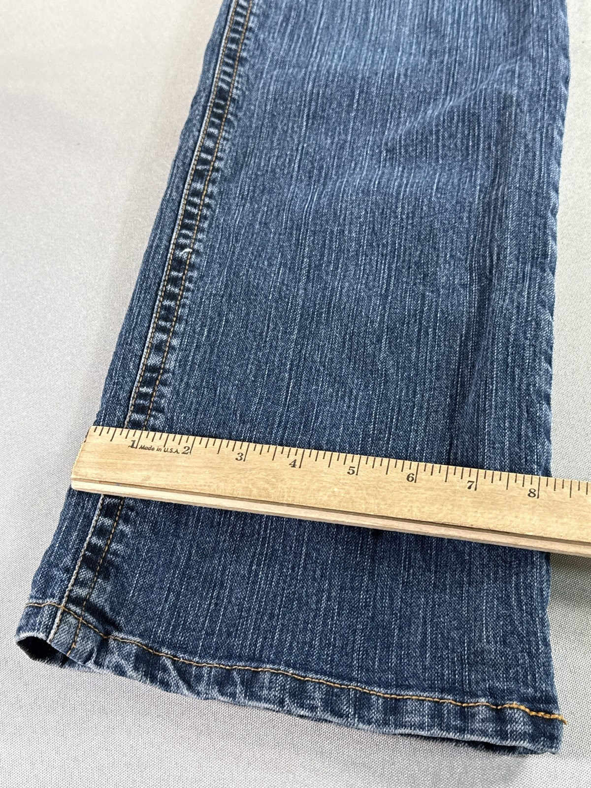 Gloria Vanderbilt Amanda Straight Leg Jeans Womens 12 Blue Cotton Blend Mid Slim