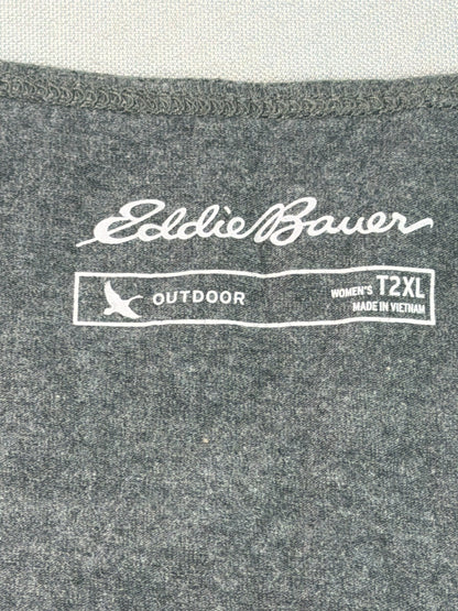 Eddie Bauer Gray Tank Top Womens 2XL Sleeveless Stretch Outdoor Casual Tee