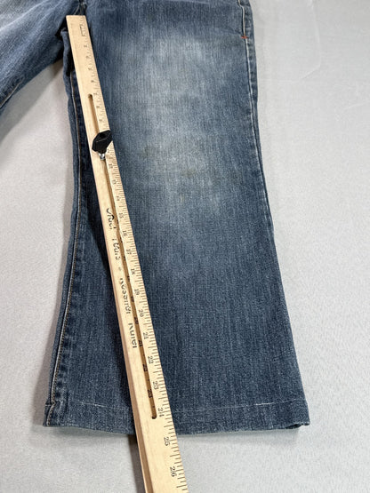 MICROS M2BX 385 Jeans 34x30 Blue 100% Cotton Straight Leg Classic Zip Fly
