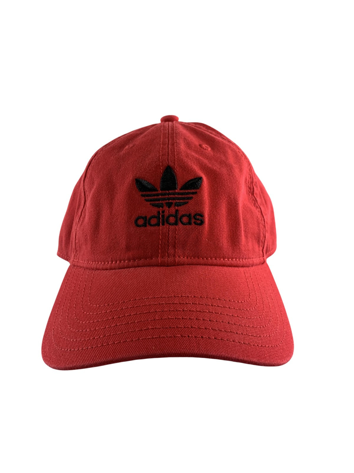 Adidas Originals Hat Cap Strap Back Mens One Size Red Trefoil Embroidered Logo