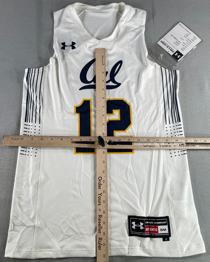 Under Armour Cal 12 Basketball Jersey SM White Racerback Sleeveless NWT Apparel