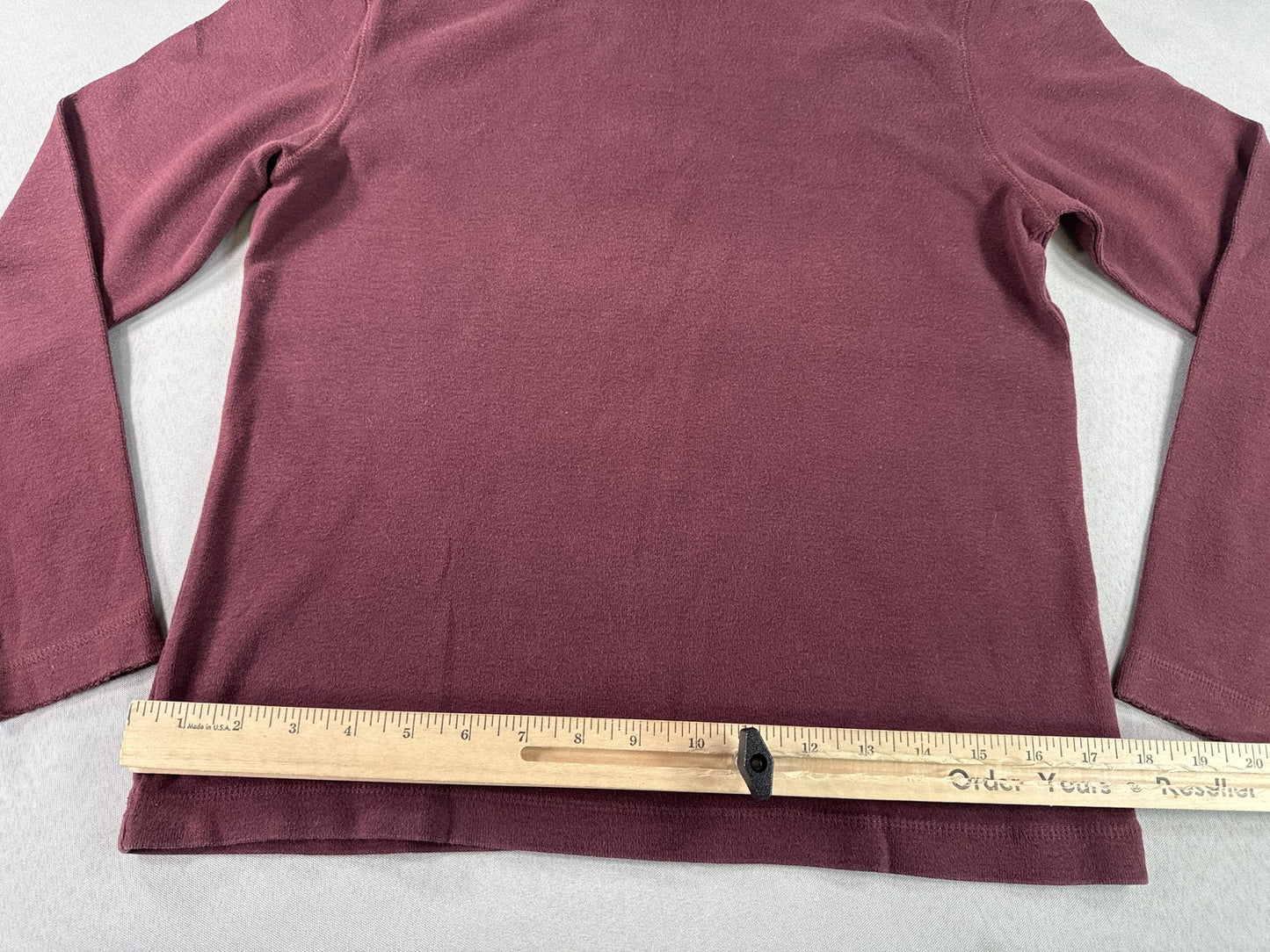 Laura Ashley TS 177 BD Mock Neck Long Sleeve Pullover Top Large Maroon 100% Wool