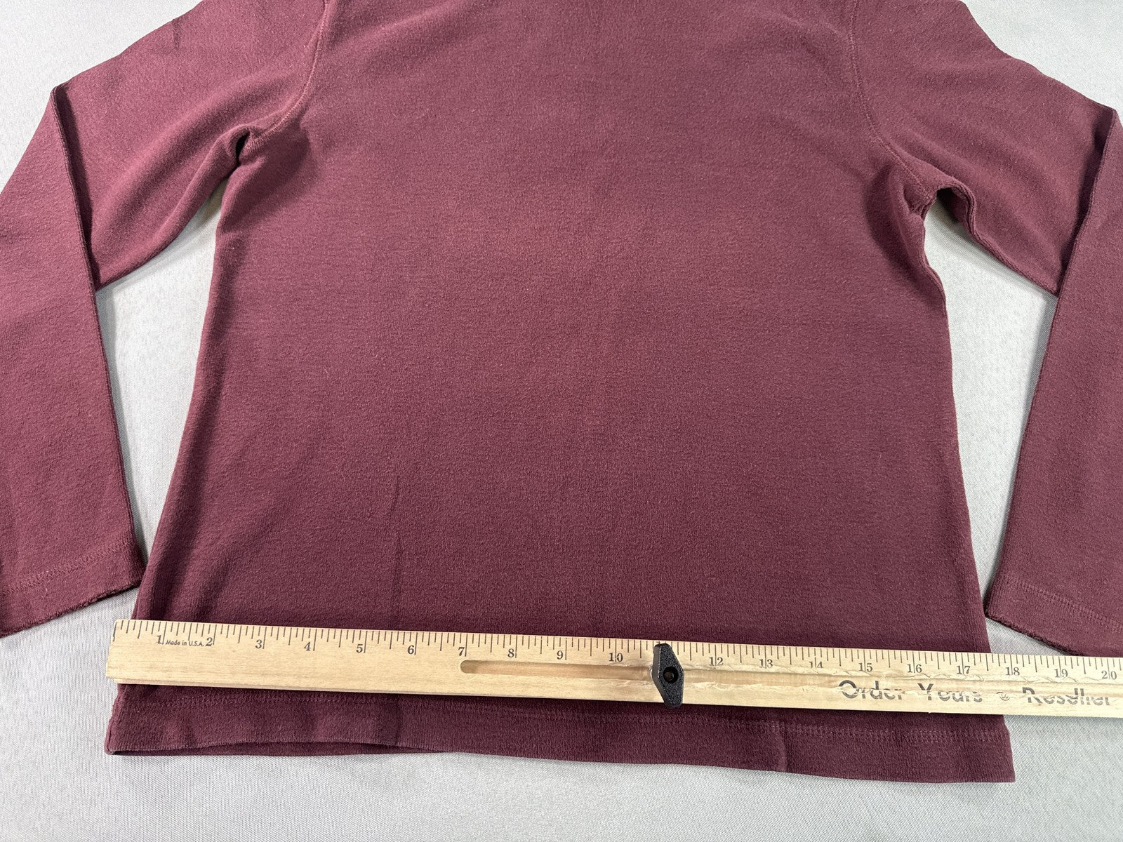Laura Ashley TS 177 BD Mock Neck Long Sleeve Pullover Top Large Maroon 100% Wool