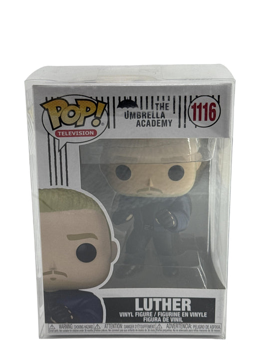 Funko Pop Television Umbrella Academy Luther #1116 Vinyl Figure Blue W Protector