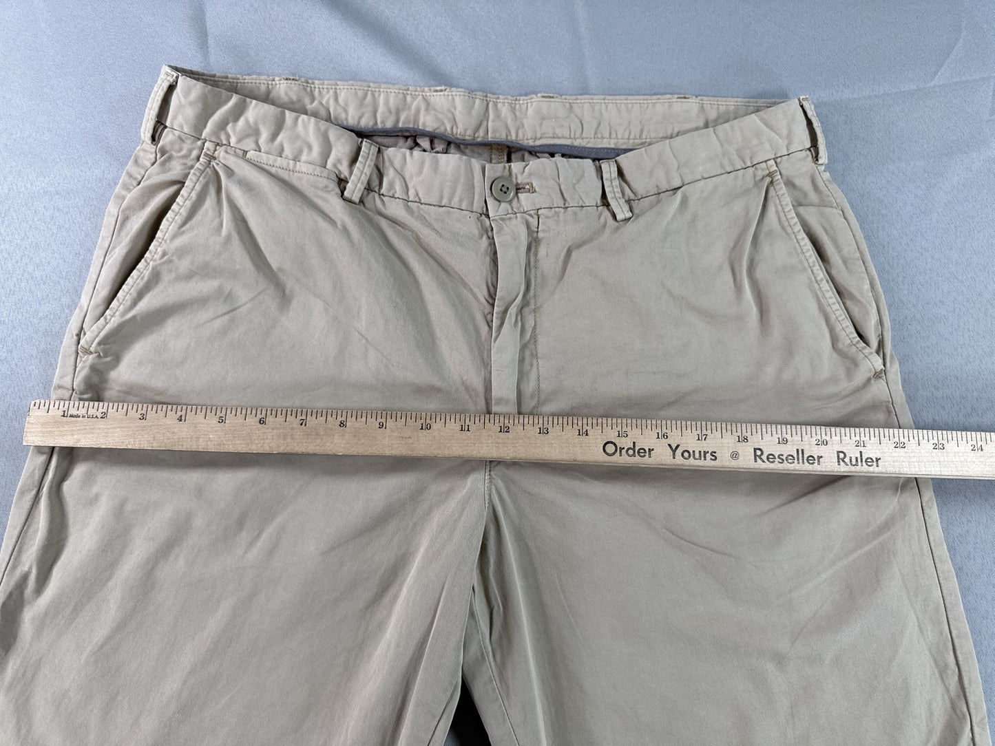UNIQLO Chino Shorts Waist inch Beige 100% Cotton Breathable Flat Front Twill Men