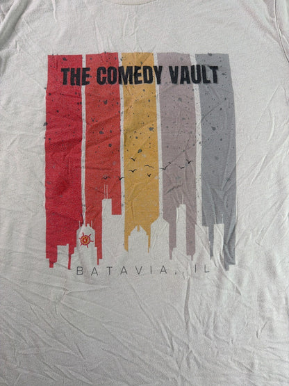Bella Canvas Comedy Vault Batavia IL Skyline Graphic Tee Unisex Medium Cream