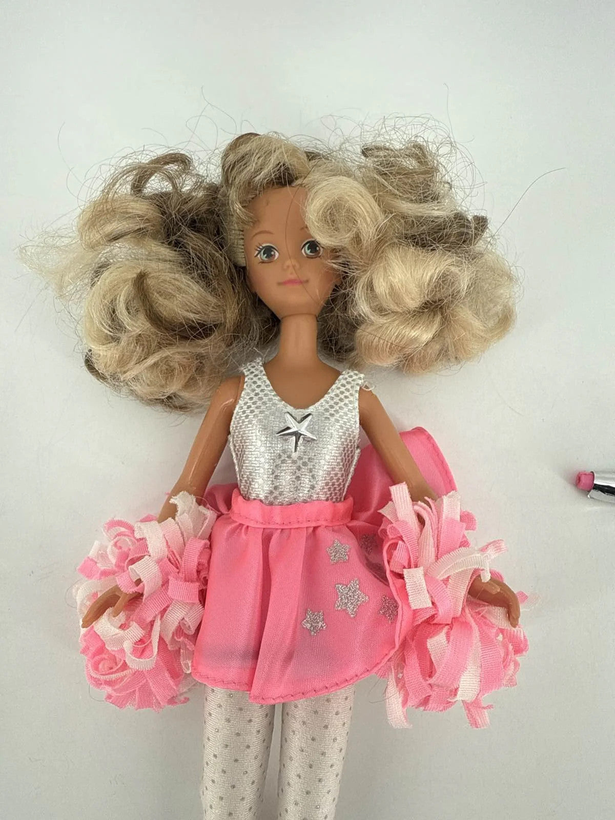 1987 Mattel Skipper Doll Cheerleader Pom Poms Megaphone number Tan Apparel NWT