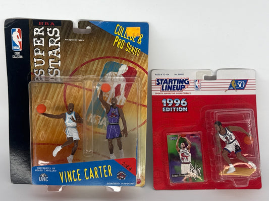 NBA SUPER STARS VINCE CARTER UNC &amp; RAPTORS COLLEGE &amp; PRO SERIES 1999 NWT