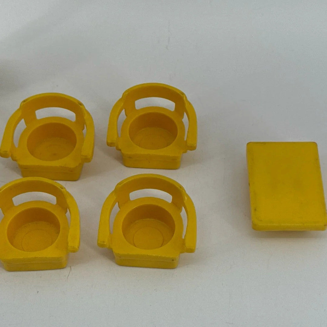 Fisher Price Little People Yellow Furniture Chairs Grill Toilet Set Unbranded