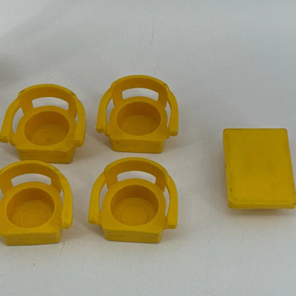 Fisher Price Little People Yellow Furniture Chairs Grill Toilet Set Unbranded
