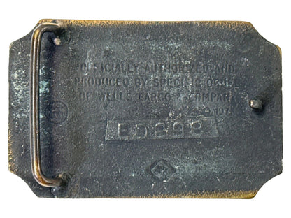VTG Wells Fargo & Co Belt Buckle Since 1852 Brass Metal USA Bank Stagecoach West
