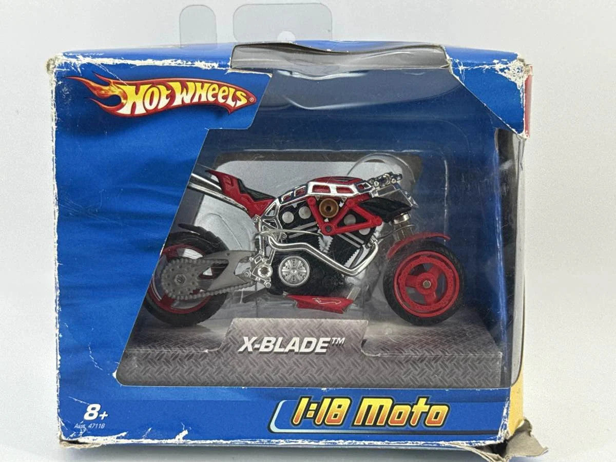 Hot Wheels X Blade Motorcycle 1:18 Diecast Red Street Power Bike Model 118 NWT