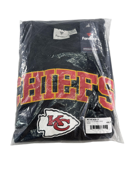 Kansas City Chiefs Shirt Mens 4XLT Black NFL Football Long Sleeve Thermal Crew