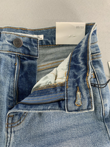 Cello Jeans Womens 00 23 Blue Super High Rise Mom Fit Distressed Denim Authentic