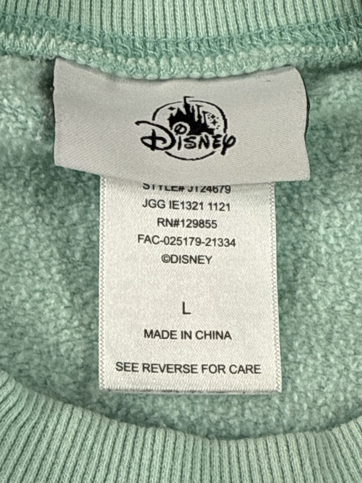 Disney Mickey Mouse World Sweatshirt L Blue 100% Cotton Pullover All Over
