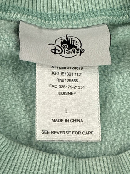 Disney Mickey Mouse World Sweatshirt L Blue 100% Cotton Pullover All Over