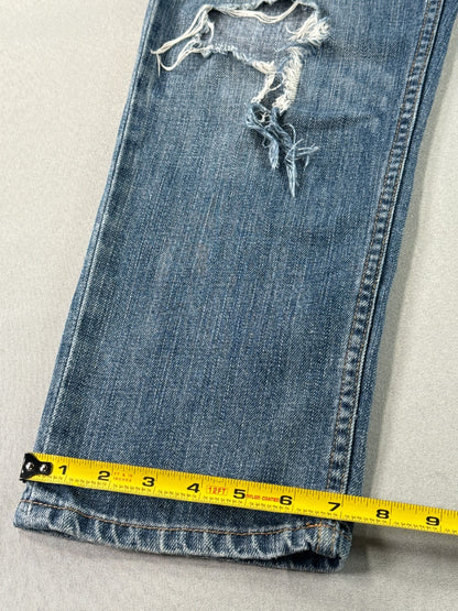 American Eagle Jeans Womens 8 Distressed Destroyed Cropped Medium Wash Boyfriend