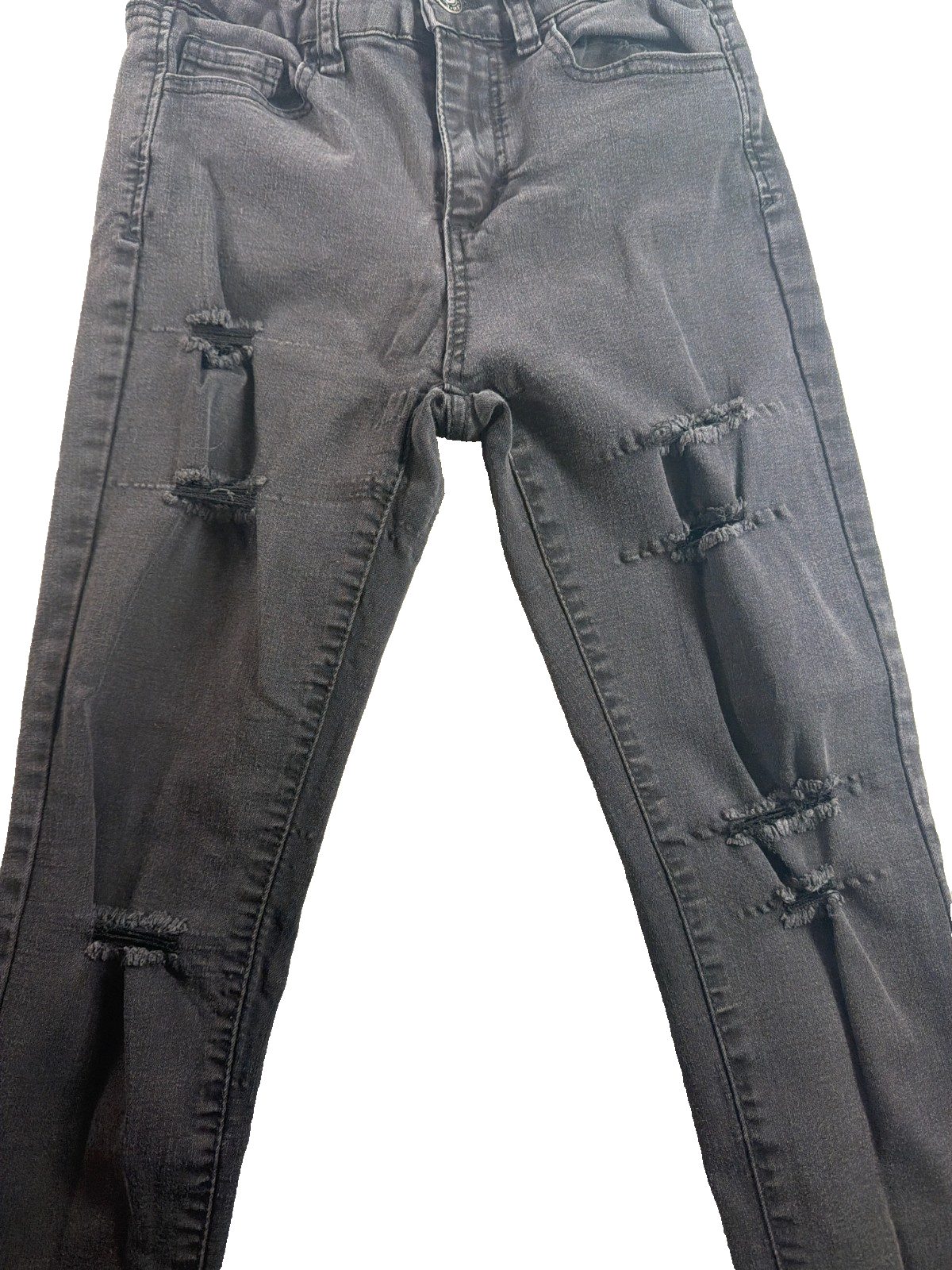 WAX Jean Los Angeles Womens 3/26 Gray Black Distressed Ripped Skinny Jeans NWT