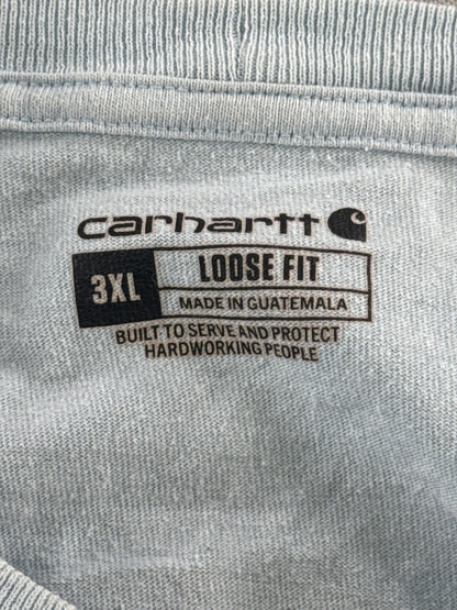 Carhartt Shirt Mens 3XL Blue Loose Fit Pocket Logo Tee Workwear TK5710-M Apparel