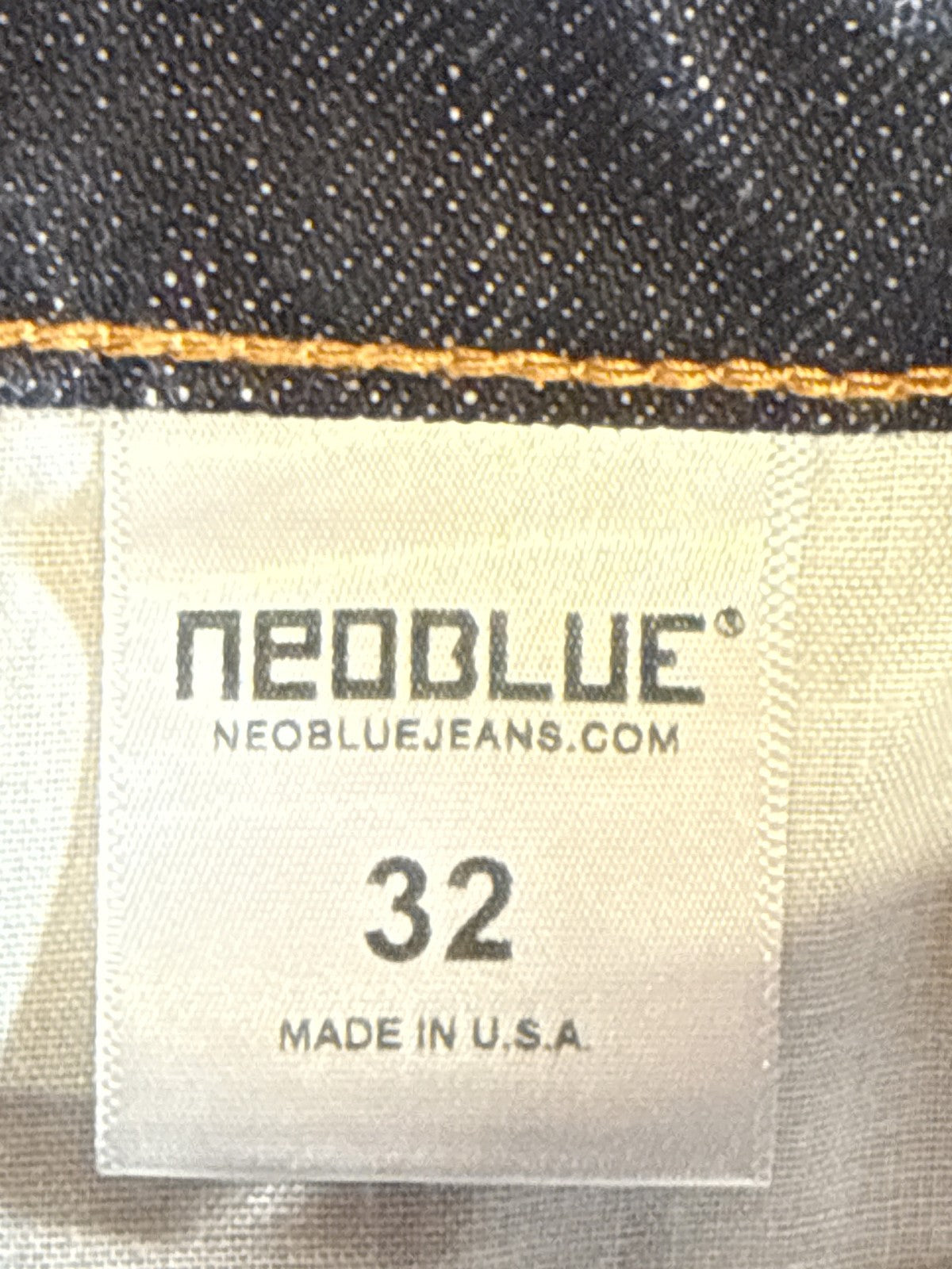 NEO BLUE Dark Wash Jeans Mens 32 Straight Leg Cotton Denim Classic Fit Mid Rise