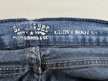 Signature Jeans 12 S Womens S/C Blue Bootcut Stretch Denim Mid Rise Cotton Blend