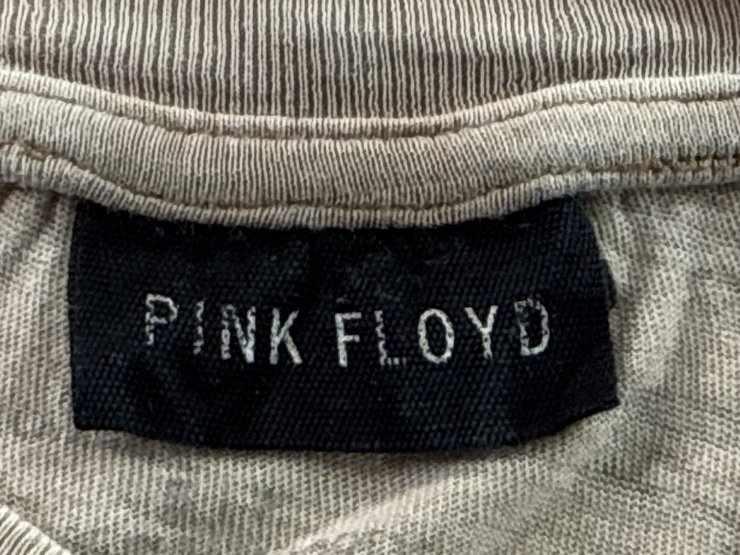 PINK FLOYD Marquee Graphic Tee Large Mens Beige Cotton Short Sleeve Regular Fit