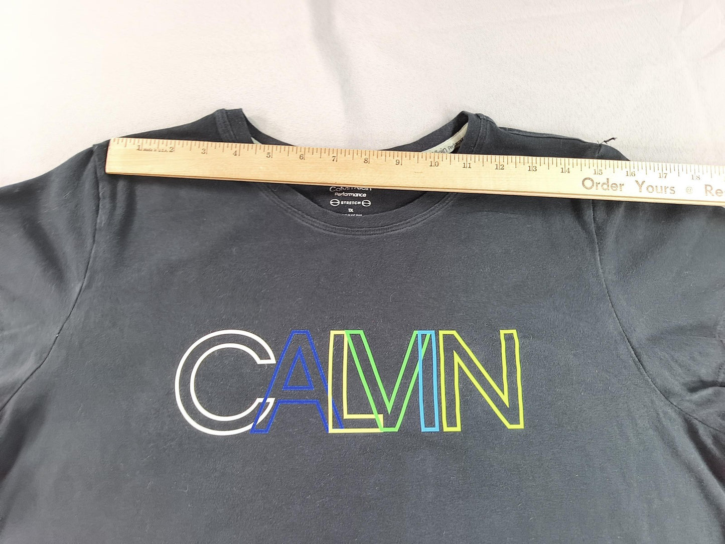 Calvin Performance T Klein Performance Graphic Tee TX Black Cotton Crewneck