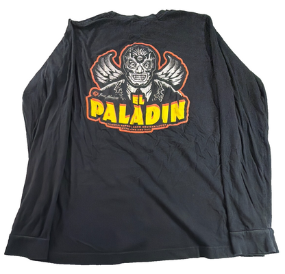Bella Canvas Four Saints Brewing El Paladin Lucha Skull Long Sleeve Tee Mens L