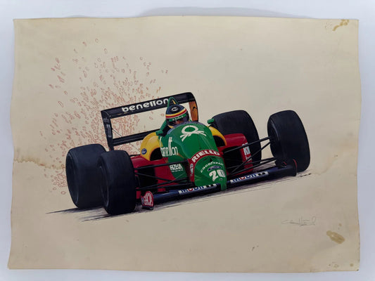 Benetton F1 Nannini Print Cademartori Signed Ltd Racing Art Vintage