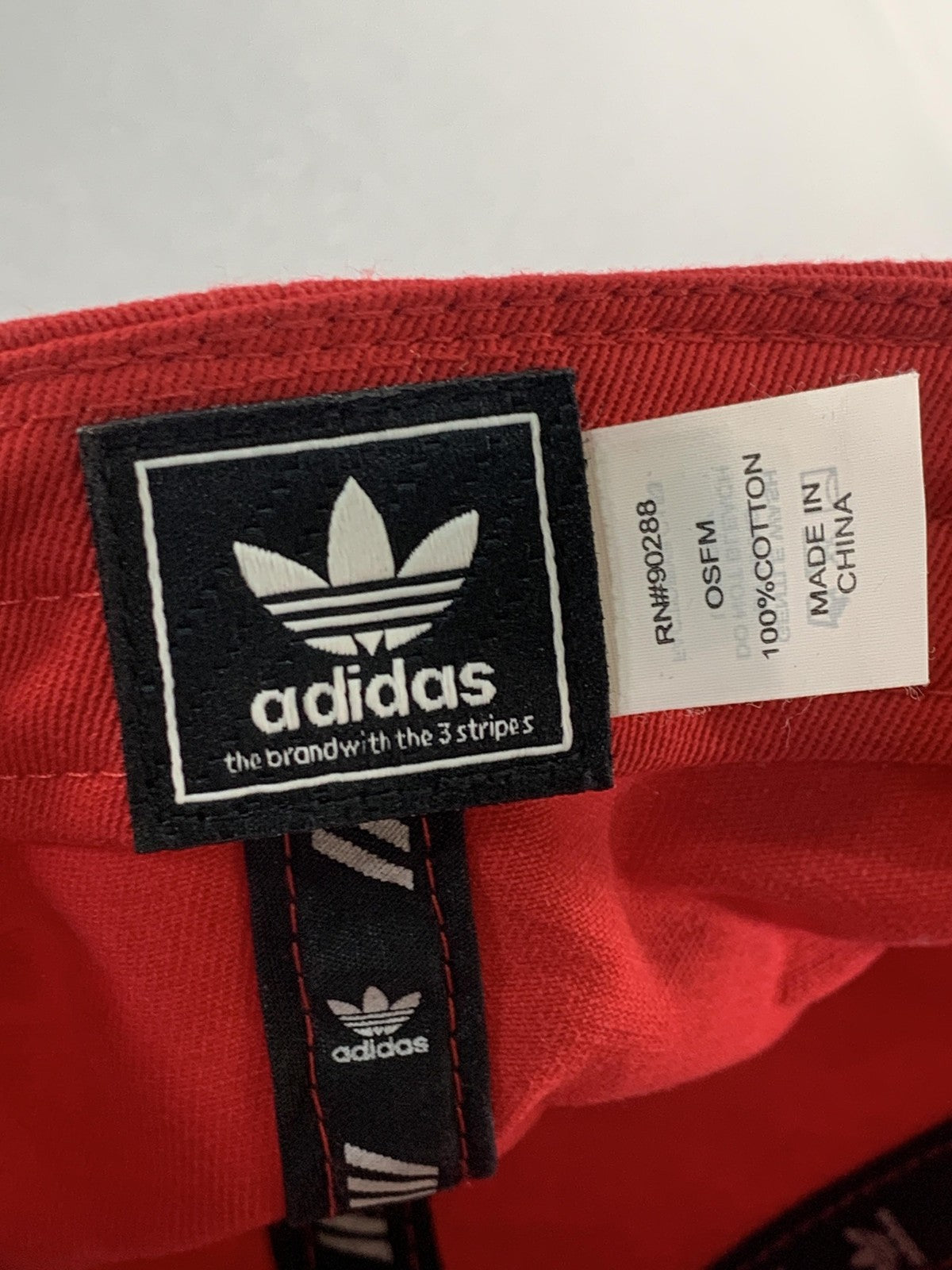 Adidas Originals Hat Cap Strap Back Mens One Size Red Trefoil Embroidered Logo