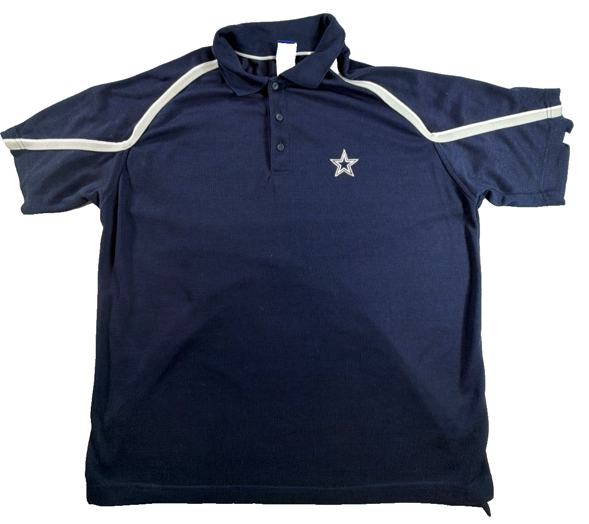 Dallas Cowboys Reebok NFL Polo Shirt Men Large Navy Blue White Star Embroidered