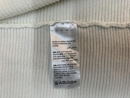Chicos Cardigan Womens Large Petite White Open Front Lightweight Roll Tab Sleeve