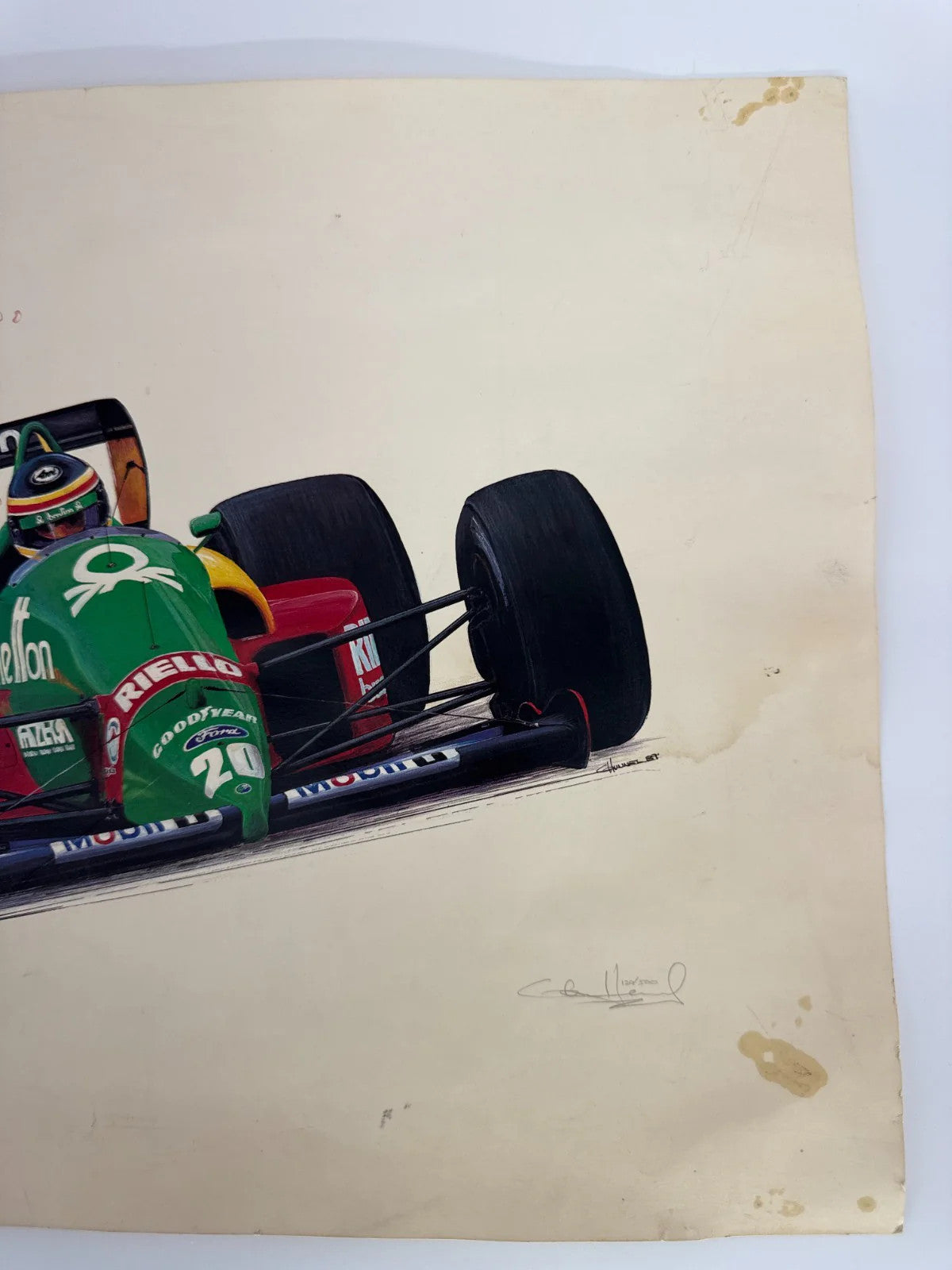 Benetton F1 Nannini Print Cademartori Signed Ltd Racing Art Vintage