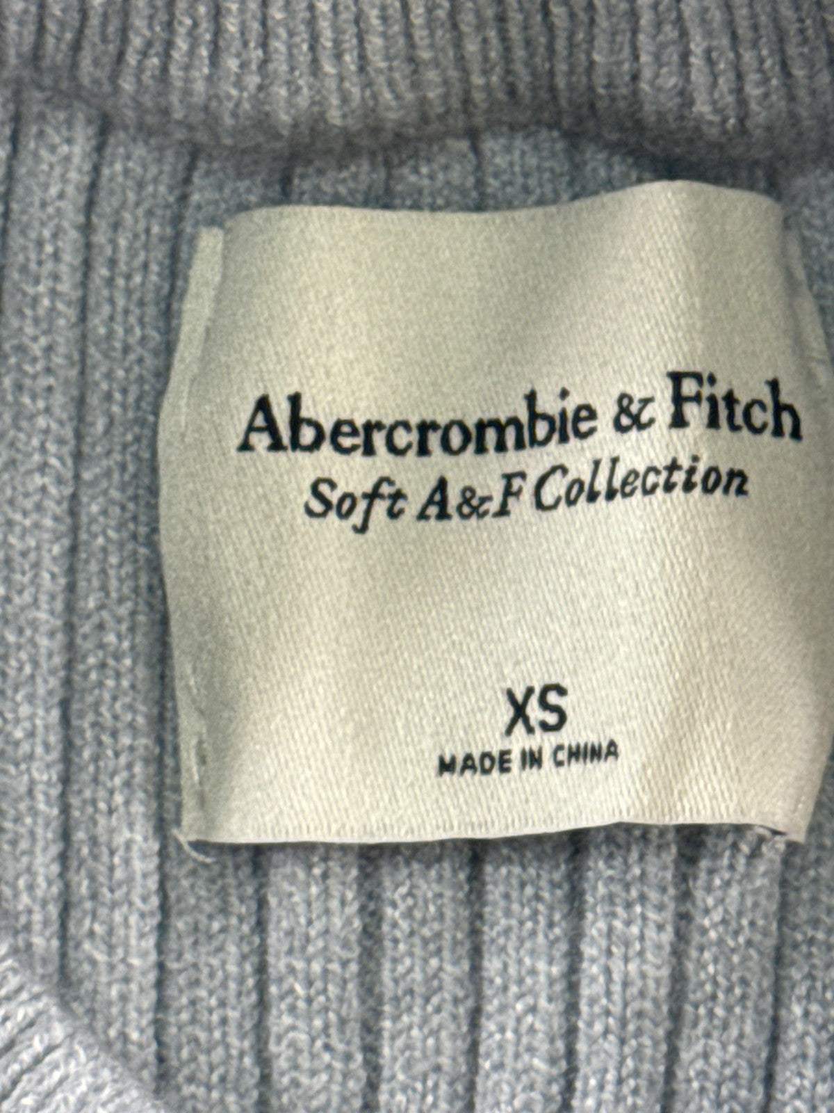 Abercrombie & Fitch Sweater Womens XS Blue Soft A&F Collection Ribbed Knit New