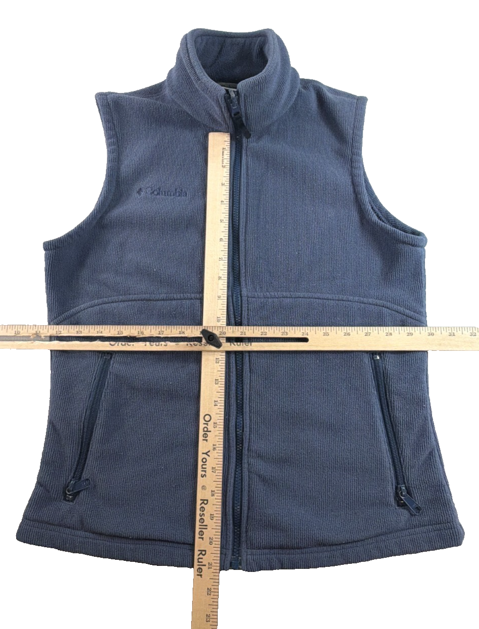 Columbia Women’s Blue Fleece Vest Full Zip Interchange Outdoor Hiking Sz S