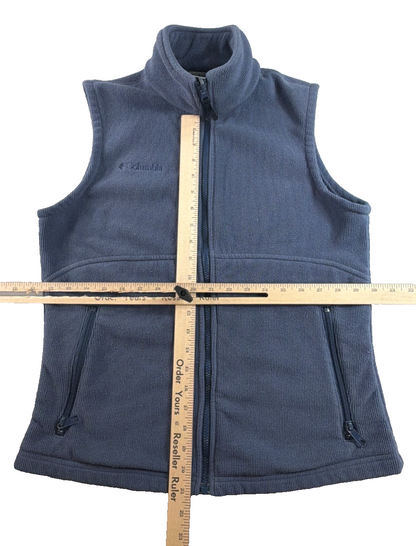 Columbia Women’s Blue Fleece Vest Full Zip Interchange Outdoor Hiking Sz S