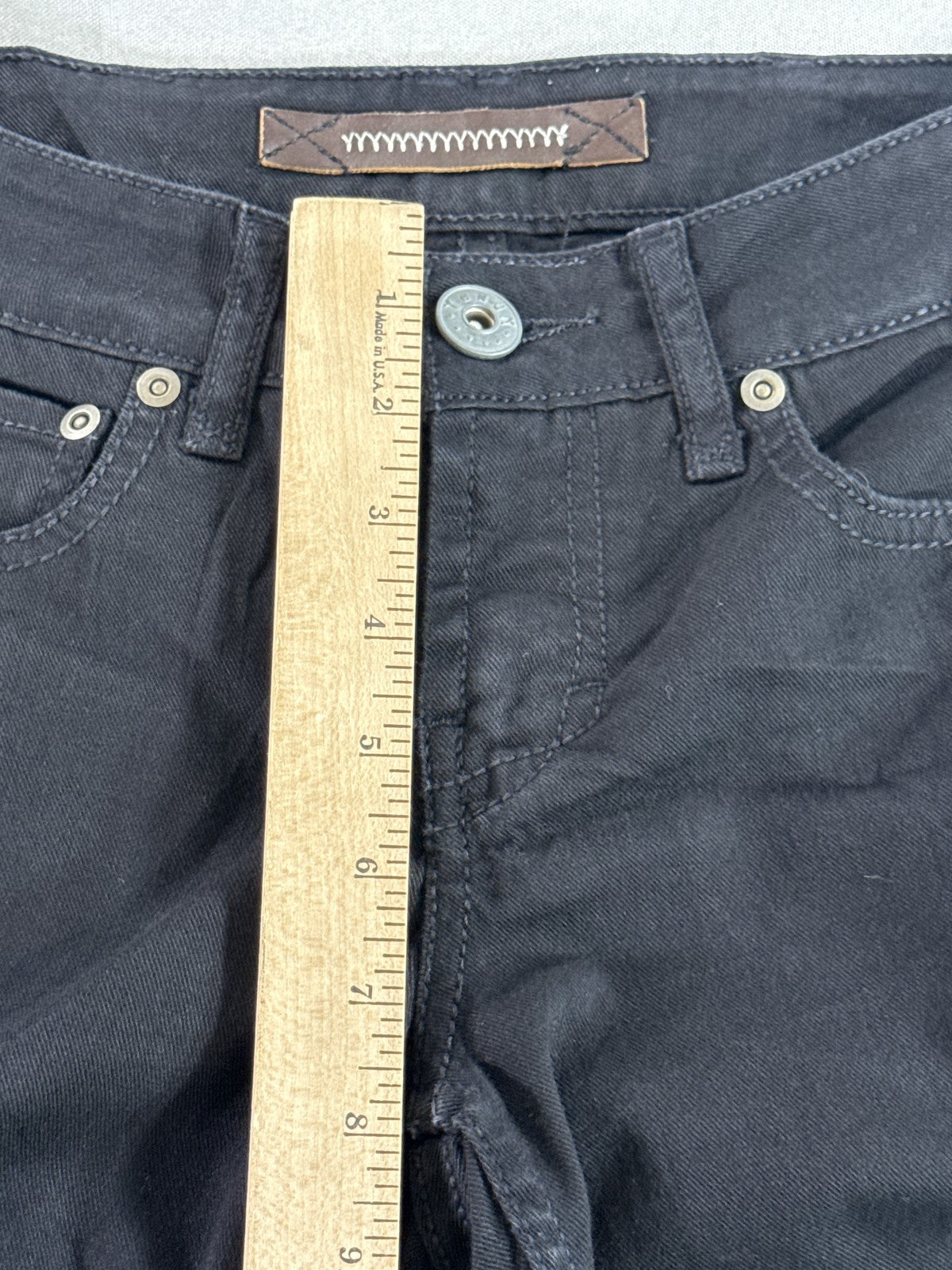 Yanuk Flare Jeans Womens 26 Black Cotton Blend Stretch Denim Five pocket Belt