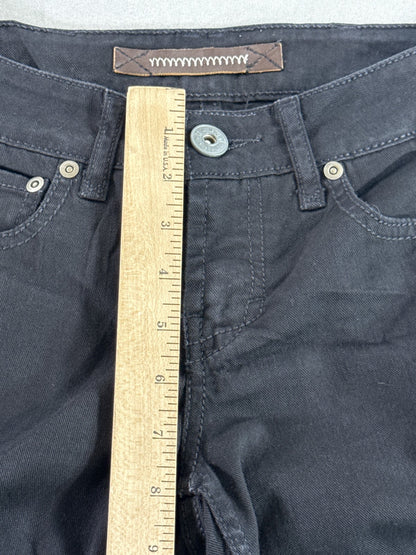 Yanuk Flare Jeans Womens 26 Black Cotton Blend Stretch Denim Five pocket Belt