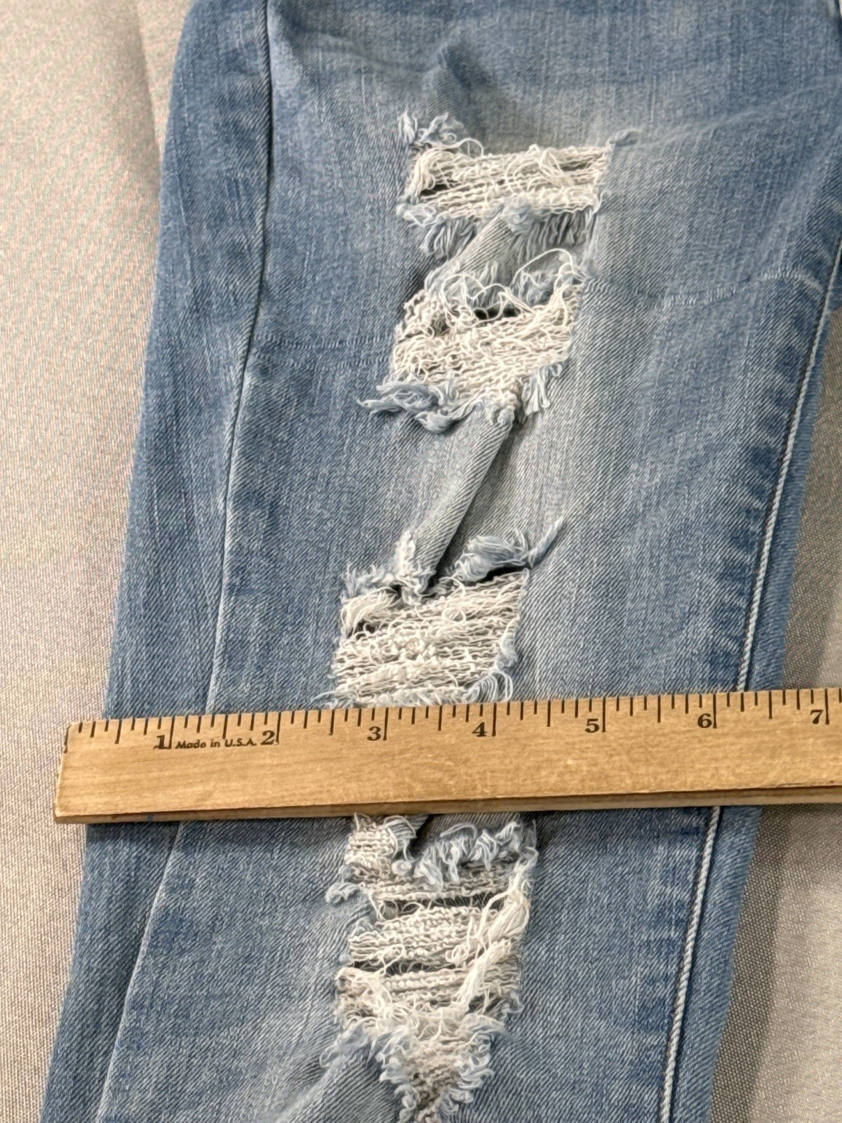 Wax Jean 3 Skinny Slim Fit Denim Womens 3/26 Blue Vietnam Y2K Distressed
