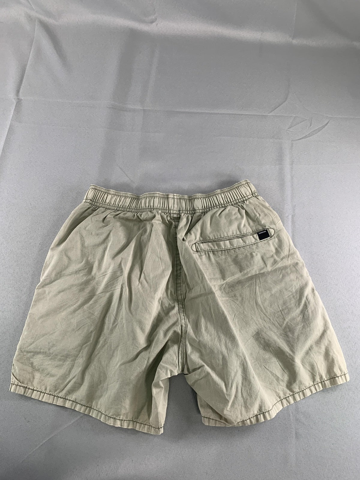 Zanerobe Shorts Mens 29 Beige Cotton Chino Drawstring Elastic Waist Casual Red