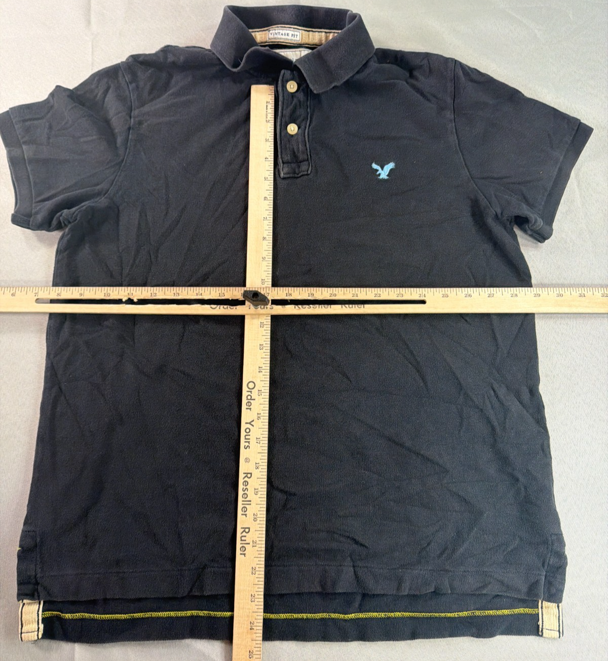 American Eagle Outfitters Eagle Polo Mens Large Navy Blue Vintage Fit Pique Tee