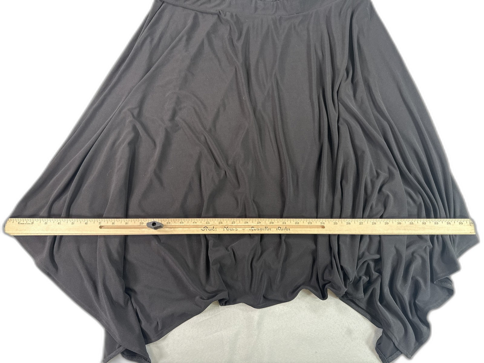 Lane Bryant Asymmetrical Skirt 22 Womens 22/24 Black Polyester Spandex Elastic