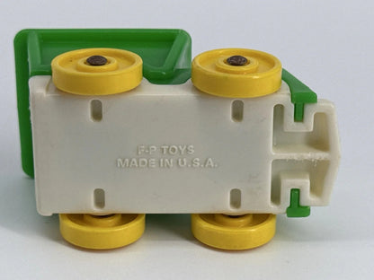 Vintage Fisher Price Little People Green Train w/ Yellow Wheels 1970s-80s Toy