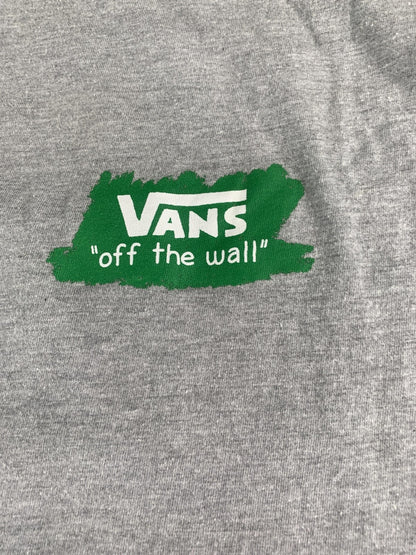 Vans Shirt Mens Medium Gray Christmas Tree Holiday Tee Snowflakes Skate Classic