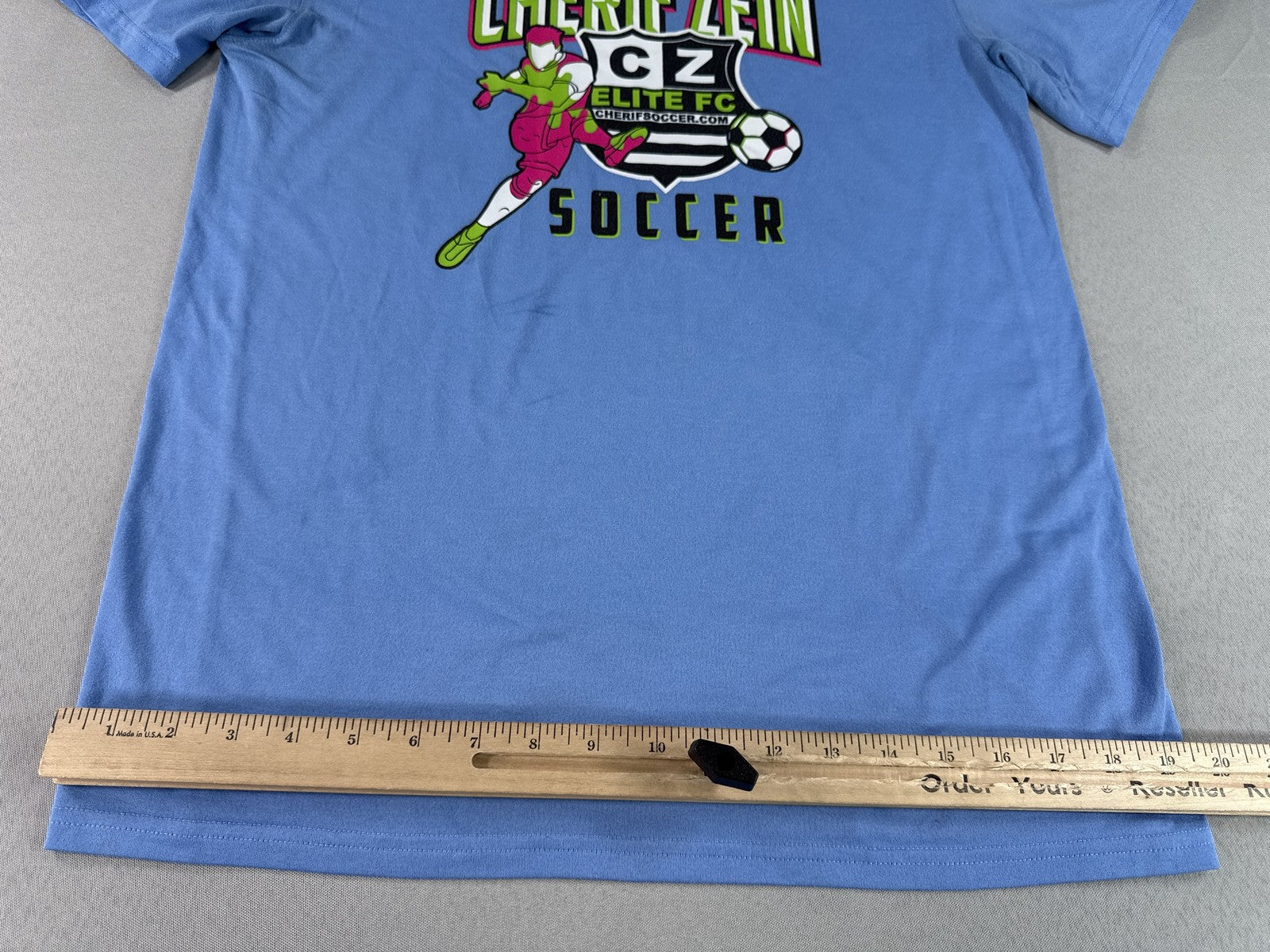 NIKE Cherif Zein Sports Tee M Blue Polyester Athletic Graphic Crewneck
