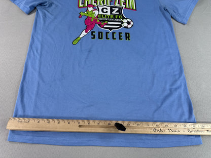 NIKE Cherif Zein Sports Tee M Blue Polyester Athletic Graphic Crewneck