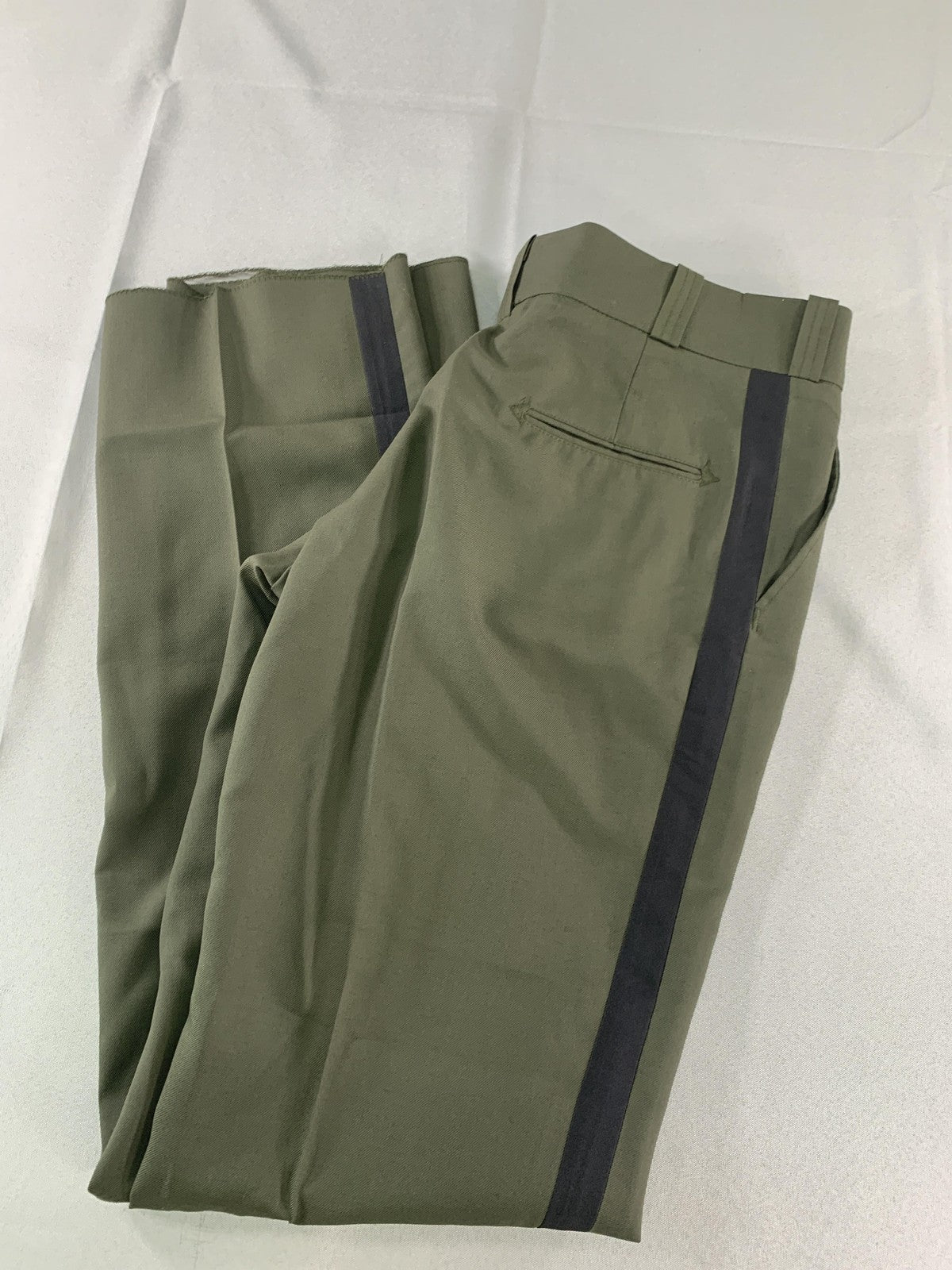 Southeastern Uniform Pants Womens 16 Green Wool Blend Black Stripe Dress code on
