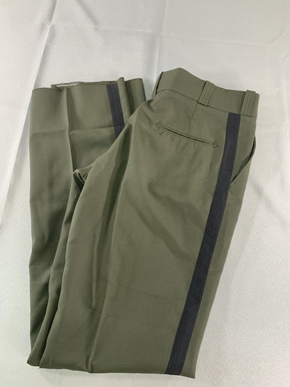 Southeastern Uniform Pants Womens 16 Green Wool Blend Black Stripe Dress code on