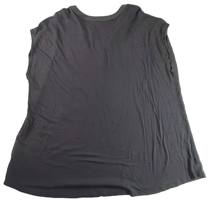 INC International Concepts Womens 2X Black Sleeveless Blouse Top Dual Pockets