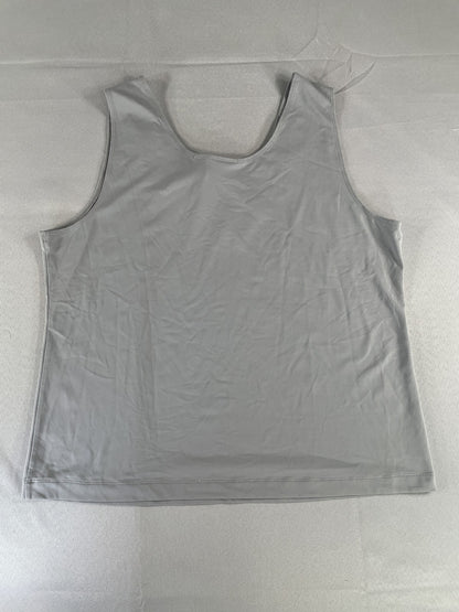 Chicos Tank Top Womens Size 3 Gray Embellished Sequins Sleeveless Stretch Blouse